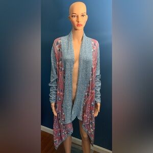 Lucky Brand Blue and Pink Cardigan
